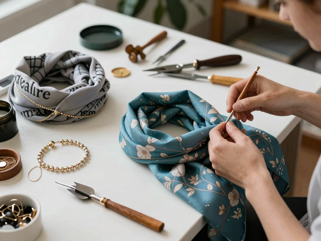 Artisan workspace with handcrafted accessories